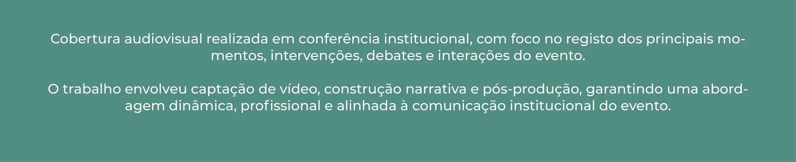 Cobertura Audiovisual de Conferência #1: frame